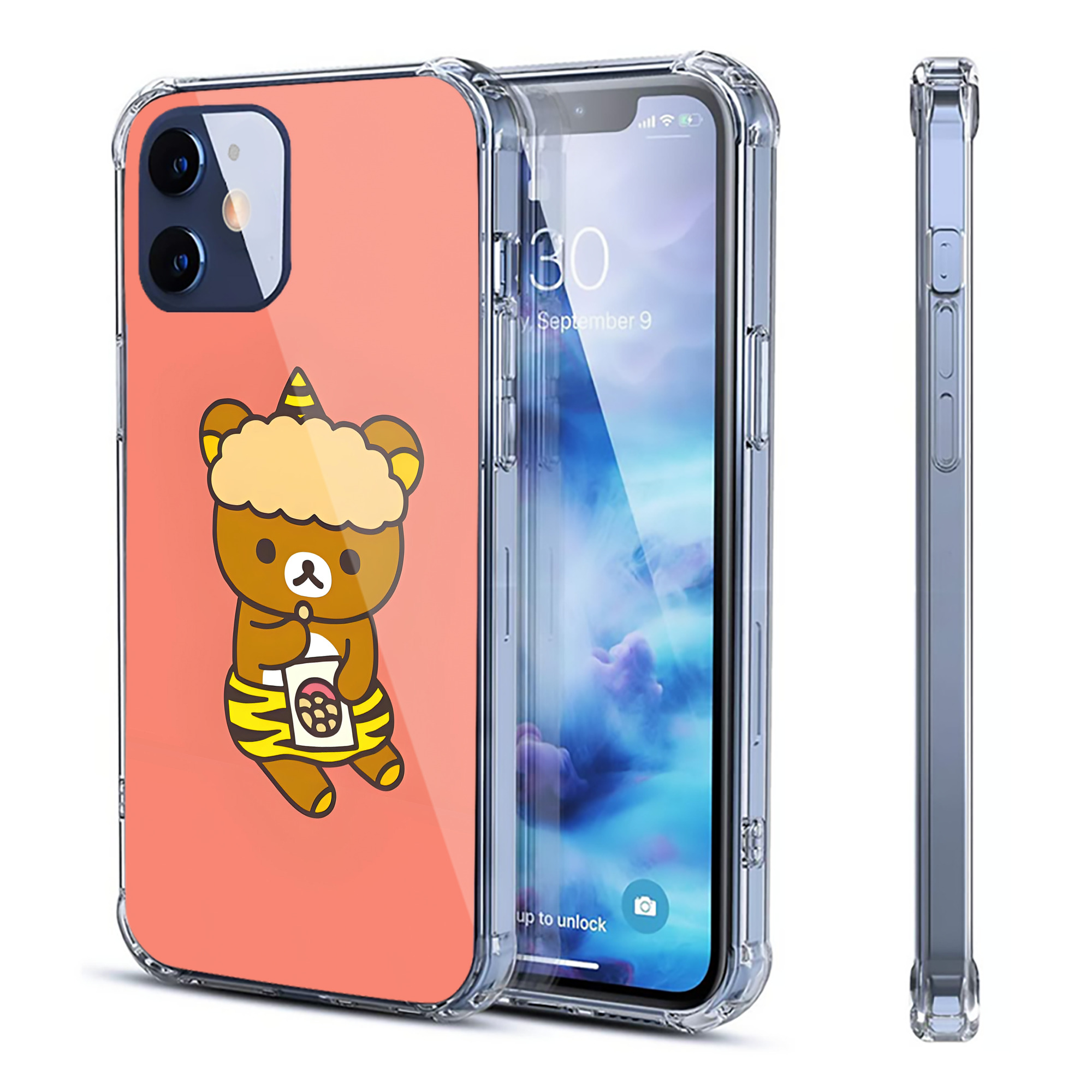 （画像用） リラックマ リラックマ キイロイトリ Rilakkuma Korilakkuma Kiiroitori 【iPhone 12シリーズ対応】透明スマホケース（クリアソフトケース）